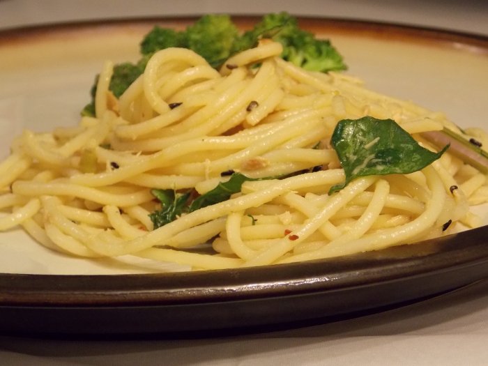 Sesame Noodles with Greens & Oregon Albacore + Broccoli