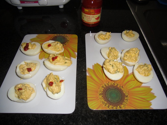 Sriracha deviled eggs